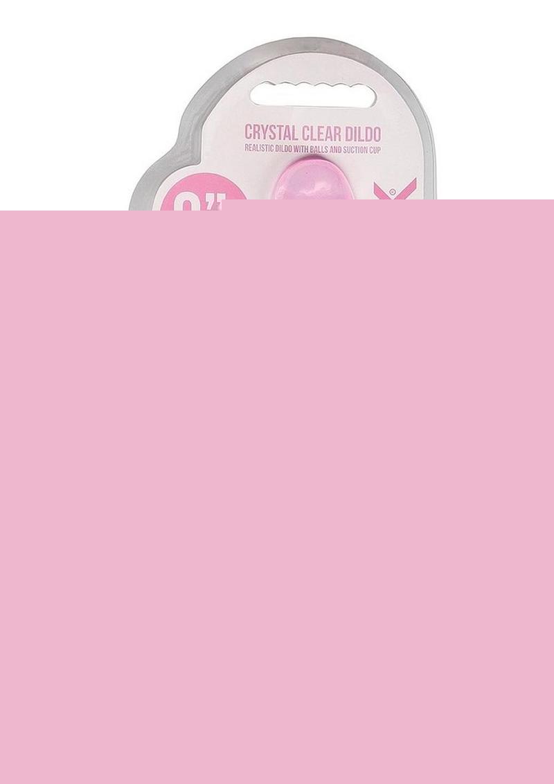 Realrock Crystal Clear Dildo with Balls - Pink - 9in